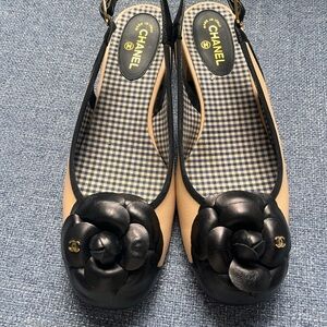 Chanel Camellia Slingbacks from 2011 Cruise Collection by Karl Lagerfeld.